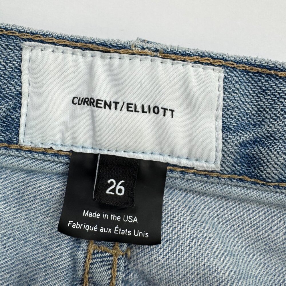Current/Elliott Jean Shorts Ultra High Waist Size 26 Raw Hem Button Fly - Picture 3 of 9
